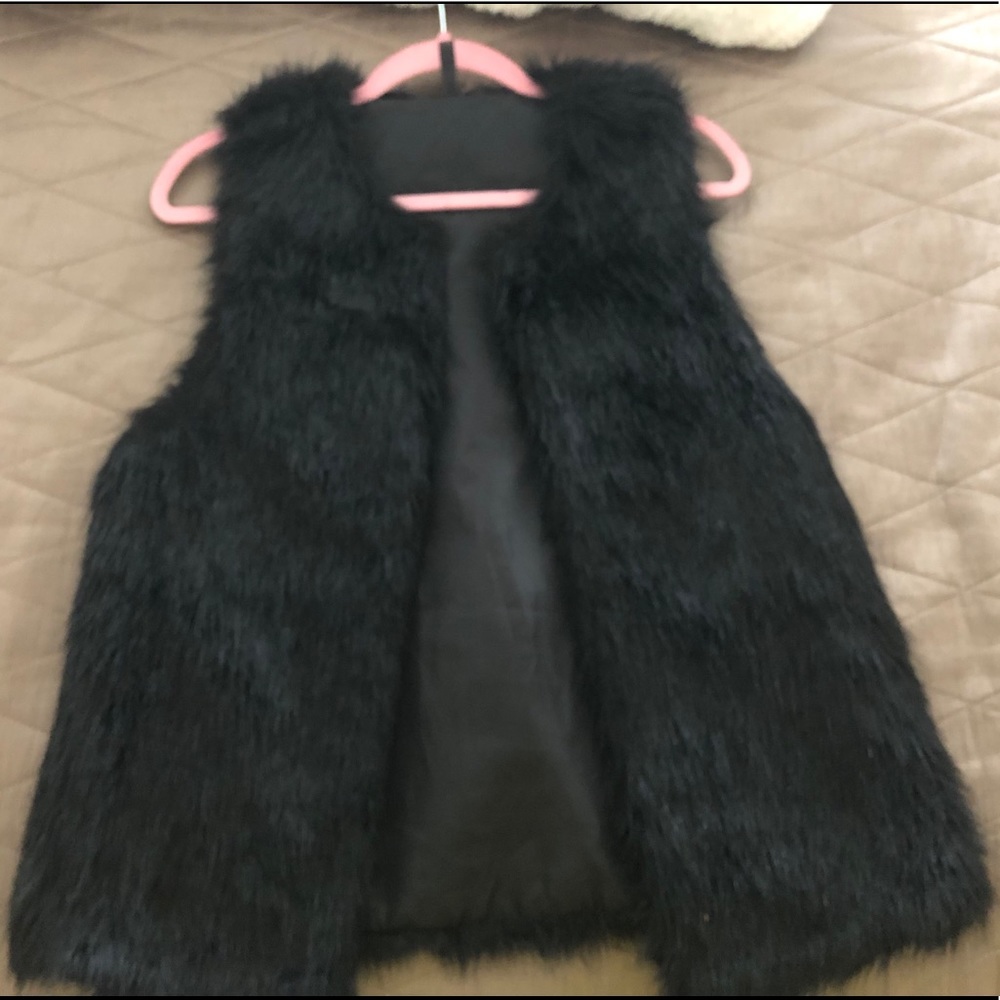 Black fur vest